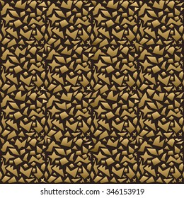 Vector seamless abstract polygon background. Gold stones pattern