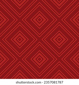 Vector seamless abstract red geometric diamond angular squared pattern.