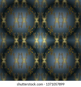 Vector. Seamless Abstract Retro Background Design. Pattern. Blue, neutral and green on colors. Tender fabric pattern.