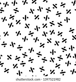 Vector seamless abstract sale pattern. Hand-drawn random placed percent texture on white. Freehand drawing. Wallpaper, paper, fabric, textile, wrapping paper design for economic finance promotion