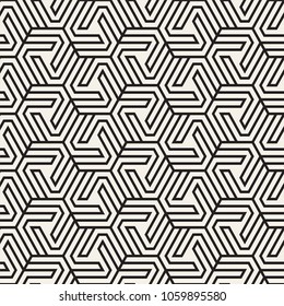 Vector seamless abstract shapes pattern. Modern stylish stripes texture. Repeating geometric tiles with hexagonal elements