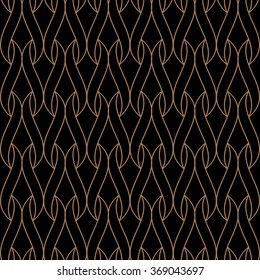 Vector seamless abstract stockinette pattern. Knitting facial loops  on black background.