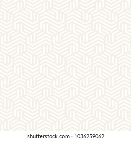 Vector seamless abstract subtle pattern. Modern stylish stripes texture. Repeating geometric tiles with hexagonal elements