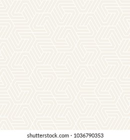 Vector seamless abstract subtle pattern. Modern stylish stripes texture. Repeating geometric tiles with hexagonal elements