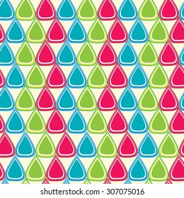 Vector seamless abstract texture of colorful shapes on a light yellow background