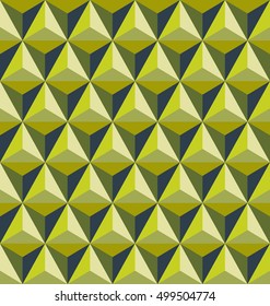 Vector seamless abstract triangles pattern in green