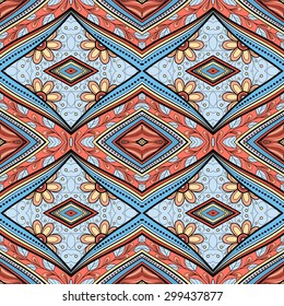 Vector Seamless Abstract Tribal Pattern. Hand Drawn Ethnic Texture, Flight of Imagination