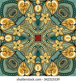 Vector Seamless Abstract Tribal Pattern. Hand Drawn Ethnic Texture, Flight of Imagination