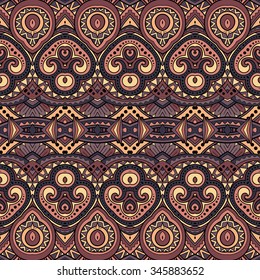 Vector Seamless Abstract Tribal Pattern. Hand Drawn Ethnic Texture, Flight of Imagination