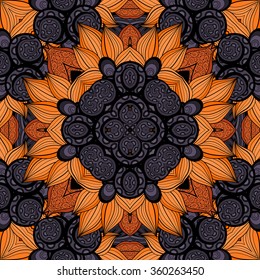 Vector Seamless Abstract Tribal Pattern. Hand Drawn Ethnic Texture, Flight of Imagination