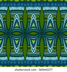 Vector Seamless Abstract Tribal Pattern. Hand Drawn Ethnic Texture, Flight of Imagination