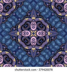 Vector Seamless Abstract Tribal Pattern. Hand Drawn Ethnic Texture, Flight of Imagination