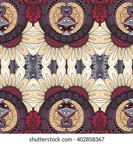 Vector Seamless Abstract Tribal Pattern. Hand Drawn Ethnic Texture, Flight of Imagination