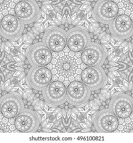 Vector Seamless Abstract Tribal Pattern. Hand Drawn Ethnic Texture, Flight of Imagination