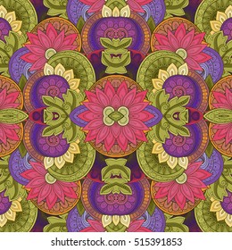 Vector Seamless Abstract Tribal Pattern. Hand Drawn Ethnic Texture, Flight of Imagination