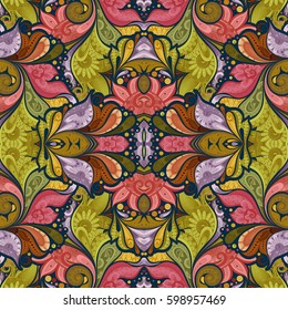 Vector Seamless Abstract Tribal Pattern. Hand Drawn Ethnic Texture, Flight of Imagination