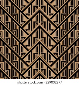 Vector Seamless Abstract Vintage Pattern. Gatsby Art Deco Style. 