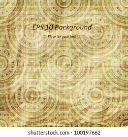 vector seamless abstract wallpaper on striped background,  golden foil crumpled burning paper texture