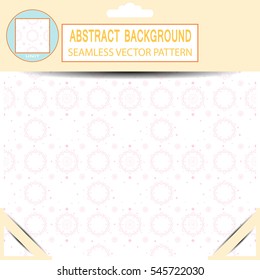 Vector seamless abstract white and pink pattern in the package with pattern unit and shadow.