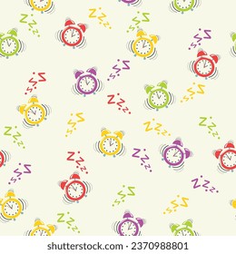 vector seamless alarm clock pattern