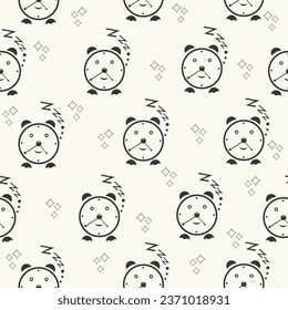 vector seamless alarm clock pattern