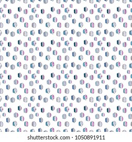 Vector. Seamless amazing festive cakes and tasty cupcakes of unusual design. Cute birthday pattern on white, neutral and blue.
