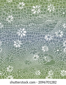fondo animal sin costuras vectorial con piel y tortuga de cocodrilo verde y azul