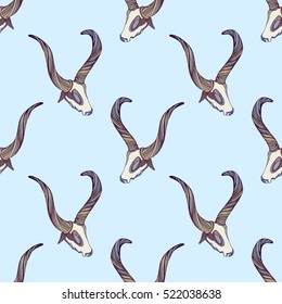 Vector. Seamless animal horns