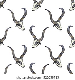 Vector. Seamless animal horns