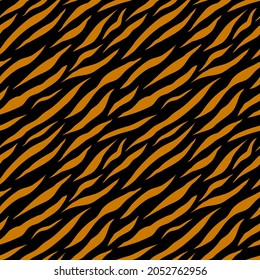 Vector seamless animal tiger pattern. Fabric textile print.