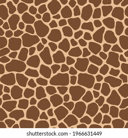 Vector seamless animalistic pattern. Freehand abstract illustration of giraffe skin print.