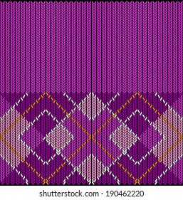 Vector Seamless Argyle Sweater Background, Detailed