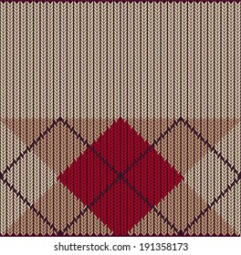 Vector Seamless Argyle Sweater Background, Detailed 