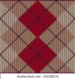Vector Seamless Argyle Sweater Background, Detailed 
