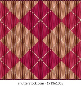 Vector Seamless Argyle Sweater Background, Detailed 