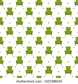 Vector seamless armchair pattern. Cushioned furniture. Design for banner, poster or print.