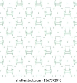 Vector seamless armchair pattern. Cushioned furniture. Design for banner, poster or print.