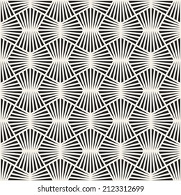 Vector seamless Art Deco pattern. Repeating geometric stripes lattice. Stylish monochrome background design.