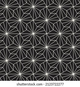 Vektor nahtlose Art Deco Dreiecke Gitter Muster. Wiederholung geometrischer dünner Linien Gitter. Stilvolles einfarbiges Hintergrunddesign.