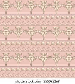 Vector Seamless Art Nouveau Pattern. Vintage wallpaper