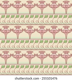 Vector Seamless Art Nouveau Pattern. Vintage wallpaper