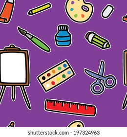 Vector seamless art tools pattern