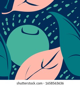 Vector seamless artistic bright tropical pattern with original stylish floral background print, fantastic forest, summer beach fun