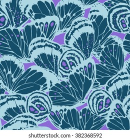 vector seamless artistic hand drawn graphical butterfly wings pattern, spring summer mood, holidays, stylish bright background print, playful butterflies texture 