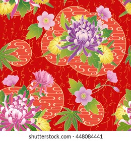 Vector seamless asian traditional pattern.