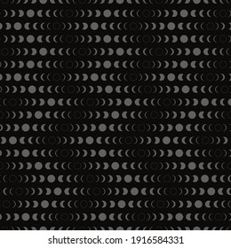 Vector seamless astronomy pattern with moon phases. Trendy boho texture and mid century art print. Design for web banner, fabric textile print, packaging.