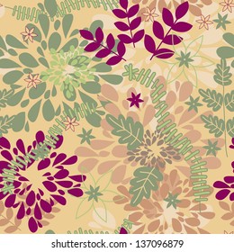 vector seamless autumn floral background