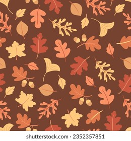 Vector Seamless Autumn Leaves Pattern