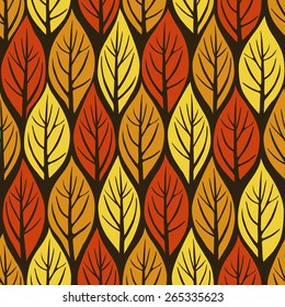 Vector seamless autumn leaves pattern