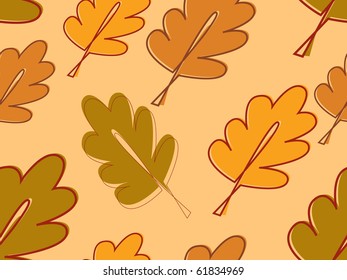vector seamless with autumn oak leaves